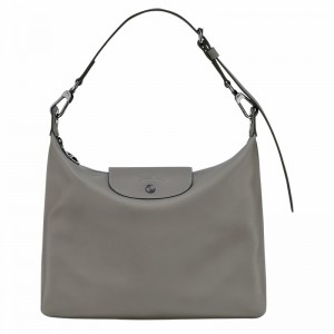 Longchamp Le Pliage Xtra M Hobo bag - Leather Grey USA | 10189987P55