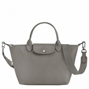 Longchamp Le Pliage Xtra S Handbag - Leather Grey USA | L1512987P55