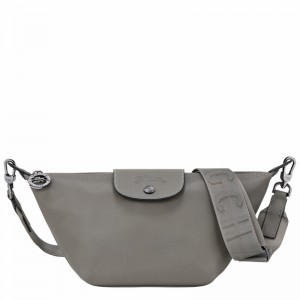 Longchamp Le Pliage Xtra XS Crossbody bag - Leather Grey USA | 10212987P55