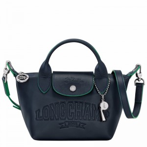 Longchamp Le Pliage Xtra XS Handbag - Leather Navy USA | L1500HEY556