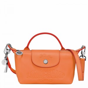 Longchamp Le Pliage Xtra XS Pouch - Leather Orange USA | 34205HEY017