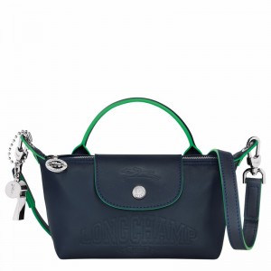 Longchamp Le Pliage Xtra XS Pouch - Leather Navy USA | 34205HEY556