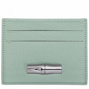 Longchamp Le Roseau Card holder - Leather Celadon USA | L3218HFP282