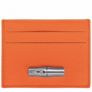 Longchamp Le Roseau Card holder - Leather Orange USA | L3218HFP017