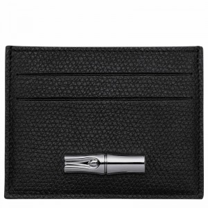 Longchamp Le Roseau Card holder - Leather Black USA | L3218HFP001