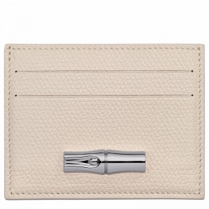 Longchamp Le Roseau Card holder - Leather White USA | L3218HFP555