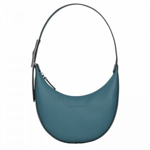 Longchamp Le Roseau Essential S Hobo bag - Leather Peacock USA | 10217968P89