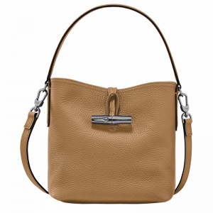 Longchamp Le Roseau Essential XS Bucket bag - Leather Khaki USA | 10159968026