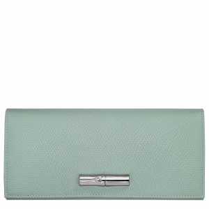 Longchamp Le Roseau Flap wallet - Leather Celadon USA | L3044HFP282