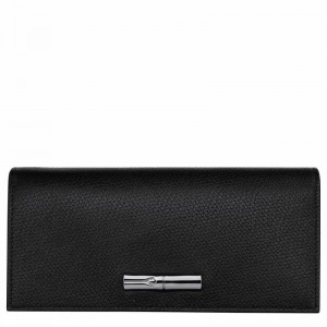 Longchamp Le Roseau Flap wallet - Leather Black USA | L3044HFP001