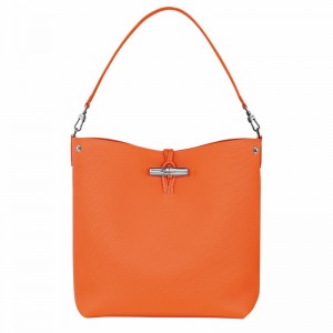 Longchamp Le Roseau M Shoulder bag - Leather Orange USA | 10281HFP017