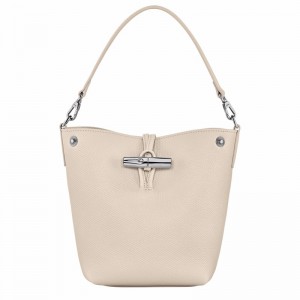 Longchamp Le Roseau XS Bucket bag - Leather White USA | 10279HFP555