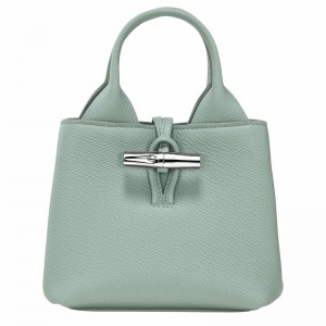 Longchamp Le Roseau XS Handbag - Leather Celadon USA | 10278HFP282