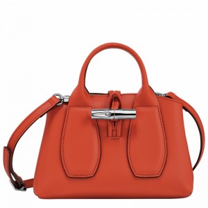 Longchamp Le Roseau XS Handbag - Leather Orange USA | 10057HCL685