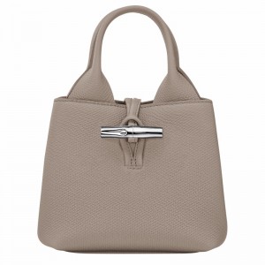 Longchamp Le Roseau XS Handbag - Leather Grey USA | 10278HFP266