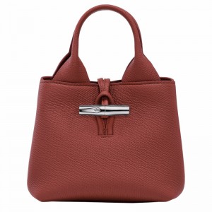 Longchamp Le Roseau XS Handbag - Leather Bag Brown | 10278HFP404