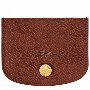 Longchamp ÉPURE Card holder - Leather Brown USA | 30031HYZ035-