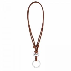 Longchamp ÉPURE Key ring - Leather Brown USA | 36080J02035