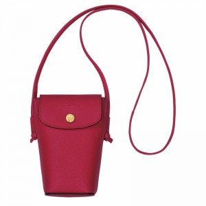 Longchamp ÉPURE Phone case with leather lace - Leather Fuchsia USA | 34193HYZJ13