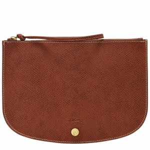 Longchamp ÉPURE Pouch - Leather Brown USA | 10250HYZ035