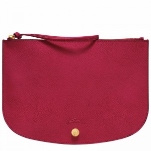 Longchamp ÉPURE Pouch - Leather Fuchsia USA | 10250HYZJ13