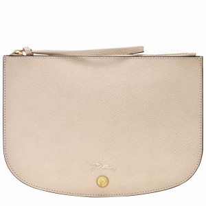 Longchamp ÉPURE Pouch - Leather White USA | 10250HYZ555