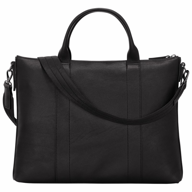 Longchamp 3D Briefcase - Leather Black USA | 10237HCV001