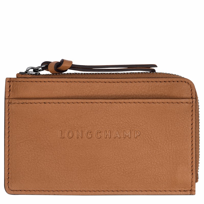 Longchamp 3D Card holder - Leather Beige USA | 30034HCV016-