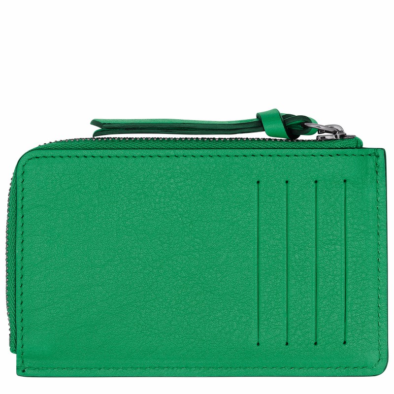 Longchamp 3D Card holder - Leather Green USA | 30034HCV129-