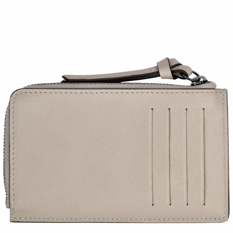 Longchamp 3D Card holder - Leather Grey USA | 30034HCV299-