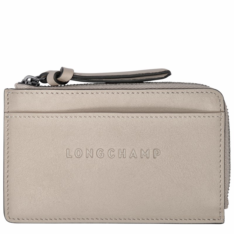 Longchamp 3D Card holder - Leather Grey USA | 30034HCV299-