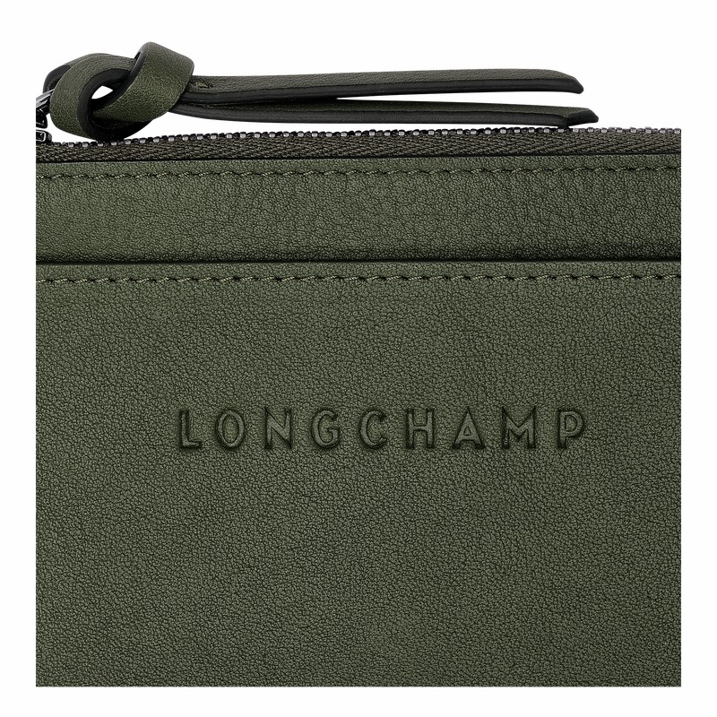 Longchamp 3D Card holder - Leather Khaki USA | 30034HCV292-