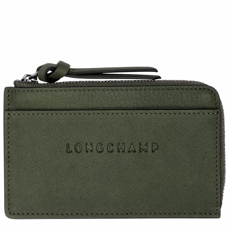 Longchamp 3D Card holder - Leather Khaki USA | 30034HCV292-