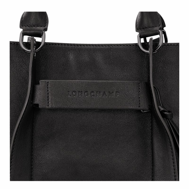 Longchamp 3D L Handbag - Leather Bag Black | 10198HCV001