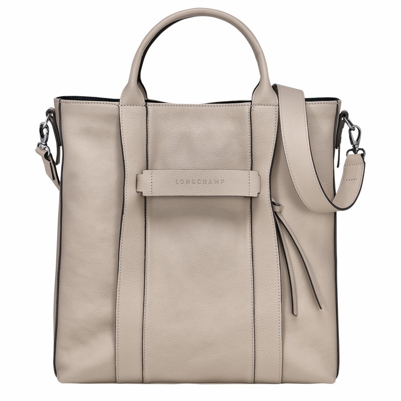 Longchamp 3D L Tote bag - Leather Grey USA | 20052HCV299