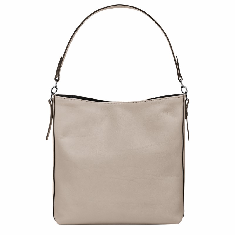 Longchamp 3D M Hobo bag - Leather Grey USA | 10225HCV299