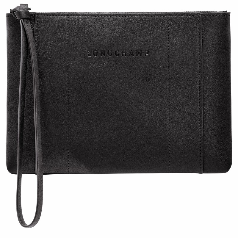 Longchamp 3D Pouch - Leather Black USA | 30032HCV001-