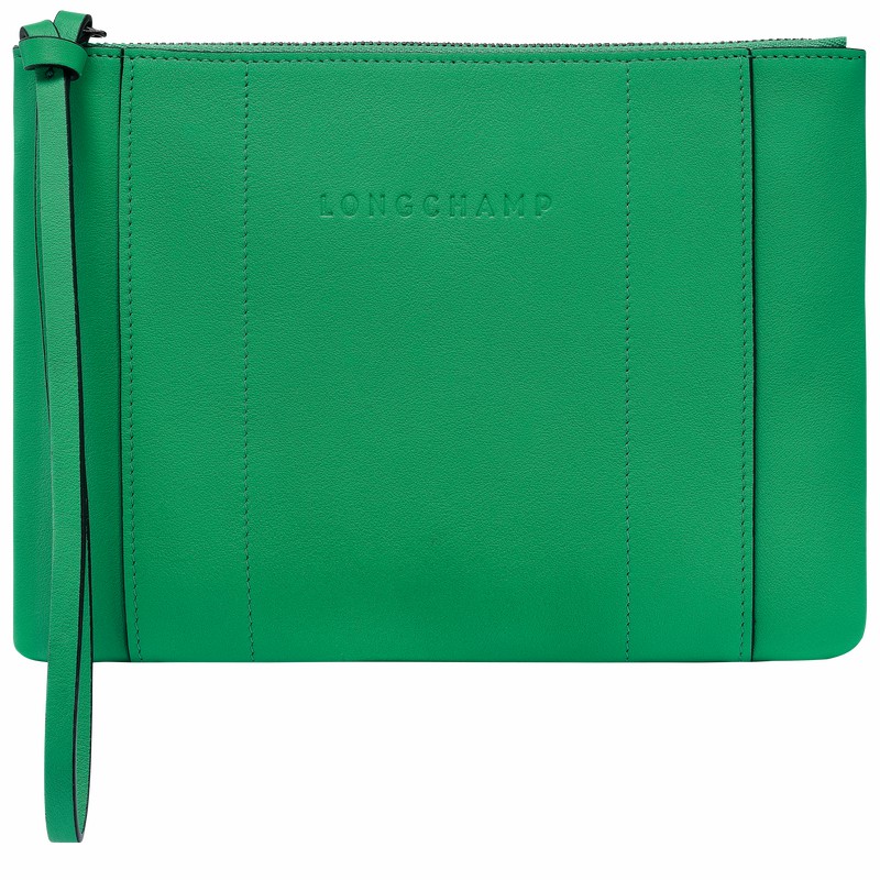 Longchamp 3D Pouch - Leather Green USA | 30032HCV129-