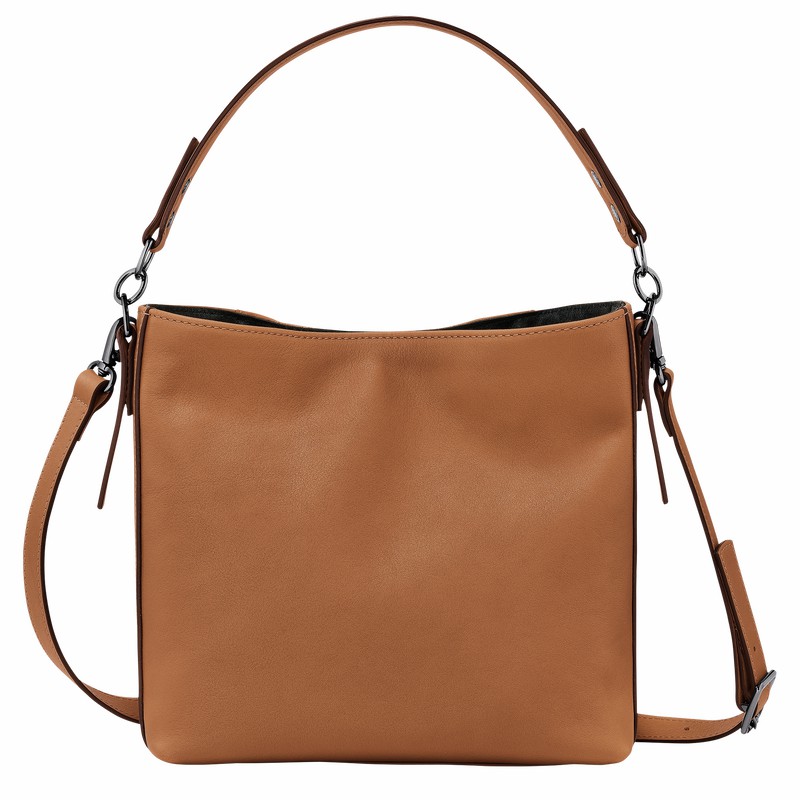 Longchamp 3D S Crossbody bag - Leather Beige USA | 10215HCV016