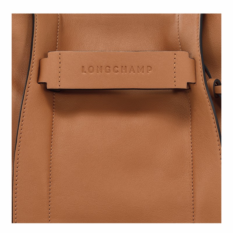 Longchamp 3D S Crossbody bag - Leather Beige USA | 10215HCV016