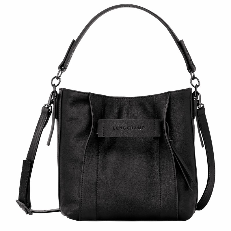 Longchamp 3D S Crossbody bag - Leather Black USA | 10215HCV001