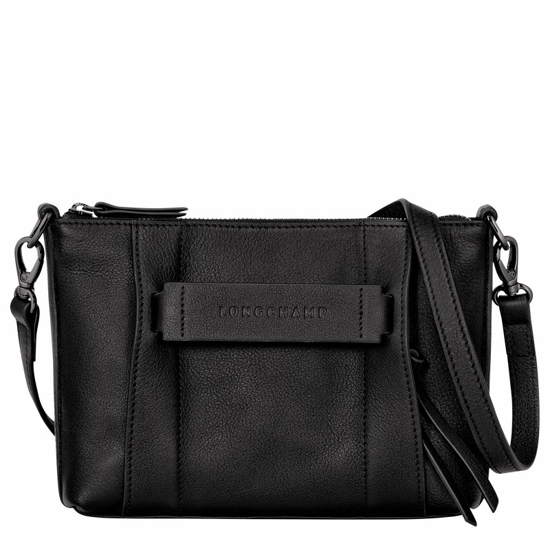 Longchamp 3D S Crossbody bag - Leather Black USA | 10199HCV001