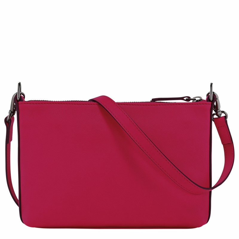 Longchamp 3D S Crossbody bag - Leather Fuchsia USA | 10199HCVJ13