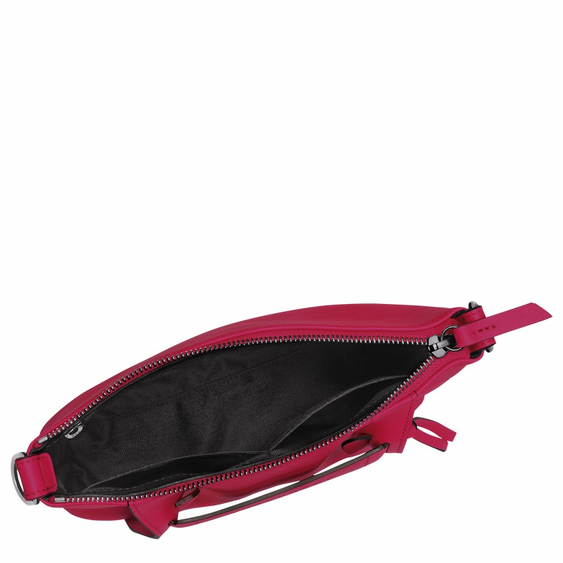 Longchamp 3D S Crossbody bag - Leather Fuchsia USA | 10199HCVJ13