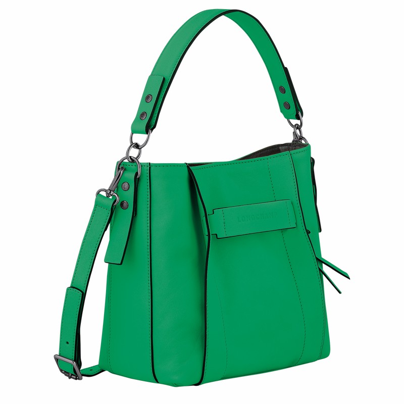 Longchamp 3D S Crossbody bag - Leather Green USA | 10215HCV129