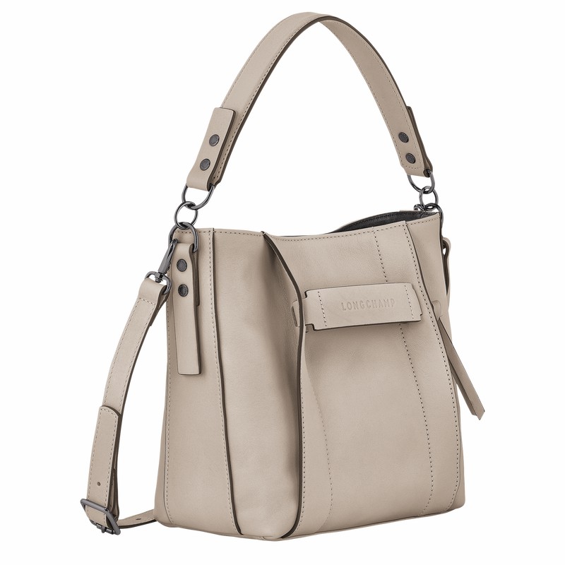 Longchamp 3D S Crossbody bag - Leather Grey USA | 10215HCV299