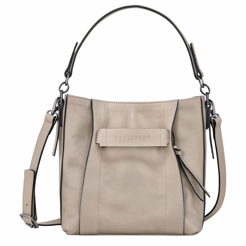 Longchamp 3D S Crossbody bag - Leather Grey USA | 10215HCV299