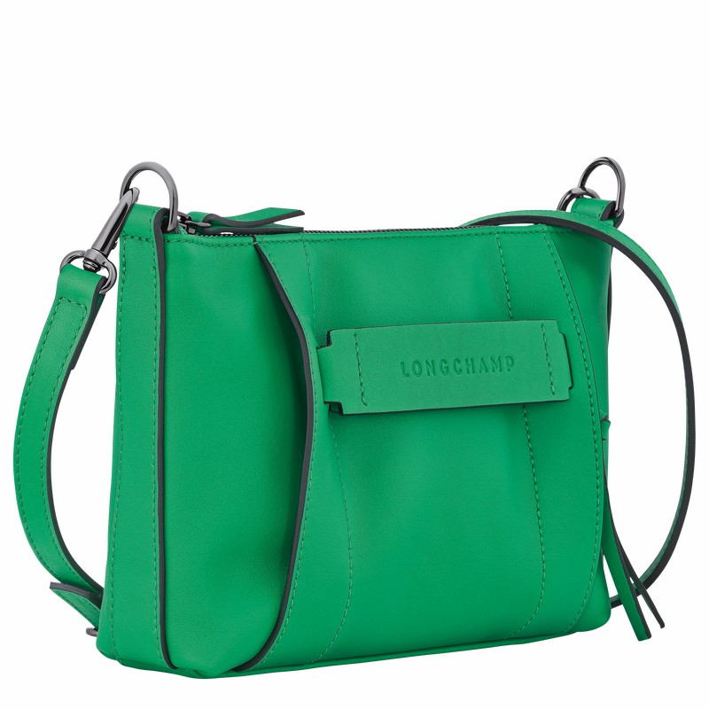 Longchamp 3D S Crossbody bag - Leather Green USA | 10199HCV129