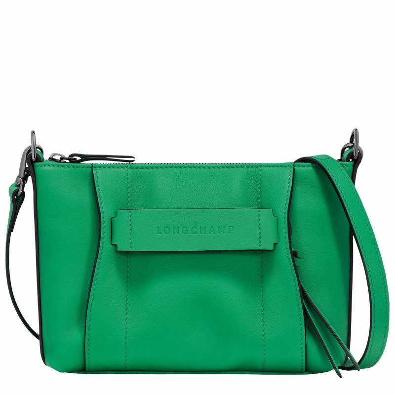 Longchamp 3D S Crossbody bag - Leather Green USA | 10199HCV129