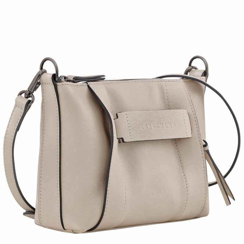 Longchamp 3D S Crossbody bag - Leather Grey USA | 10199HCV299